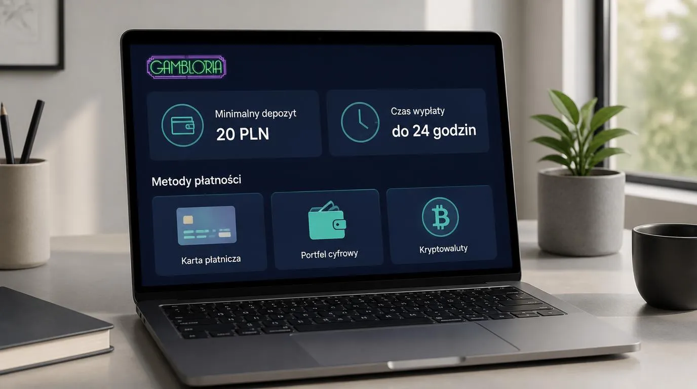 Panel płatności kasyna z depozytem 20 PLN, wypłatą do 24 godzin i ikonami dostępnych metod